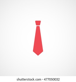 Tie Red Flat Icon On White Background