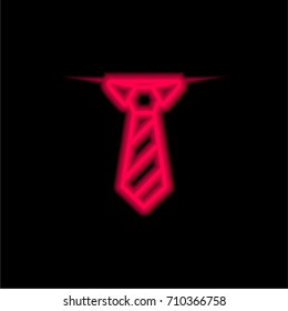 Tie red glowing neon ui ux icon. Glowing sign logo vector