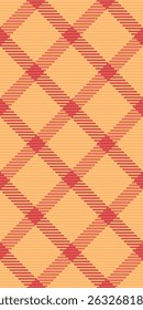 Ate la tela de Vector inconsútil, tartán textil en blanco del modelo. Rasca la textura a cuadros de verificación de fondo en la paleta de colores naranja y rojo.