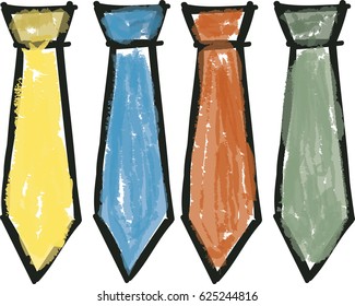 tie set in grunge style