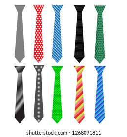 Tie set vector illustration.