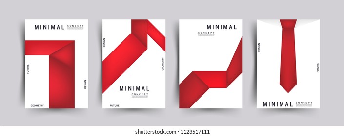 Tie and shirt. Elegant posters. Paper style. Office clothing style. Vector.
