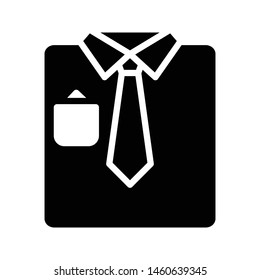 tie and shirt glyph flat vector icon