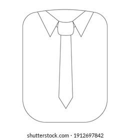 Tie With A Shirt And A Jacket In The Shape Of A Square. Suitable For Use As An Icon To Indicate A Strict Style Of Clothing, Adherence To Dress Code. Simple Vector Image In Black And White