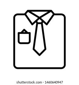 tie and shirt thin line vector icon