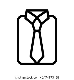 tie shirt thin line vector icon