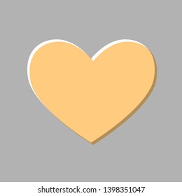 Tie sign. Emboss effect with light orange icon on gray background.