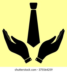 Tie sign. Flat style icon vector illustration.