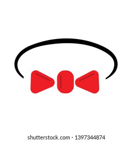 Tie sign icon. Business clothes symbol. Flat design icon. Thank you ribbon.