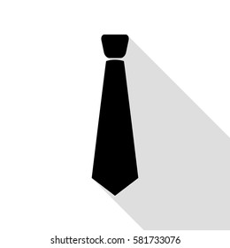 Tie sign illustration. Black icon with flat style shadow path.