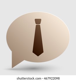 Tie sign illustration. Brown gradient icon on bubble with shadow.