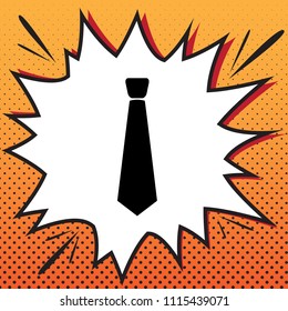 Tie sign illustration. Vector. Comics style icon on pop-art background.
