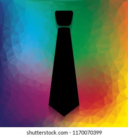 Tie sign illustration. Vector. Flat style black icon on white.