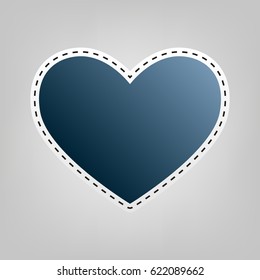Tie sign. Vector. Blue icon with outline for cutting out at gray background.