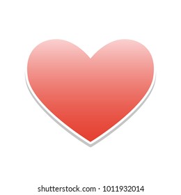 Tie sign. Vector. Reddish icon with white and gray shadow on white background. Isolated.