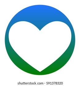 Tie sign. Vector. White icon in bluish circle on white background. Isolated.