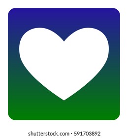 Tie sign. Vector. White icon at green-blue gradient square with rounded corners on white background. Isolated.