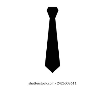 Tie silhouette vector art white background