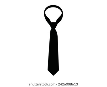 Tie silhouette vector art white background