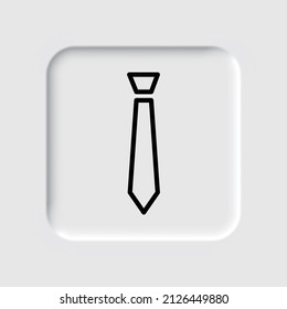 Tie einfaches Symbol. Flaches Design. Neumorphism design.ai