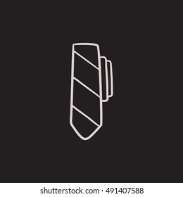 Tie sketch icon for web, mobile and infographics. Hand drawn Tie icon. Tie vector icon. Tie icon isolated on white background.