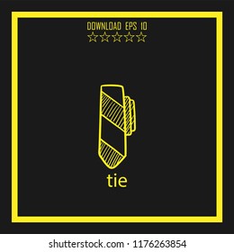 tie sketch vector icon