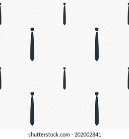 Tie slim sign icon. Business clothes symbol. Seamless grid lines texture. Cells repeating pattern. White texture background. Vector
