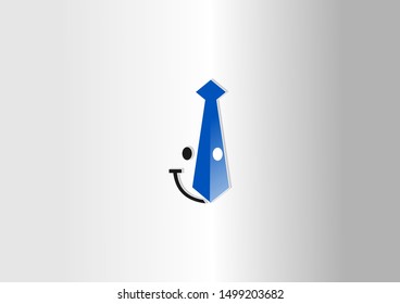 tie with smile emoji vector illustration