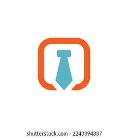 tie square logo design vector sign
