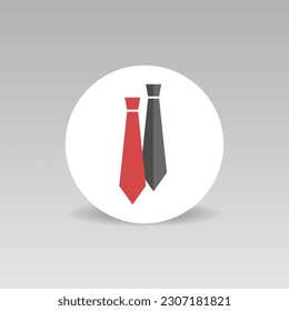 Tienda de corbatas. Icono de vector de vínculos rojos y negros