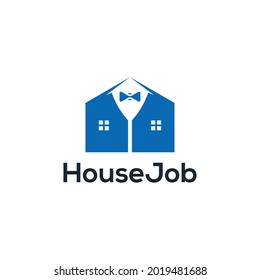 tie suit home shape logo design illustration