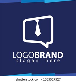 Tie Talk line logo vector