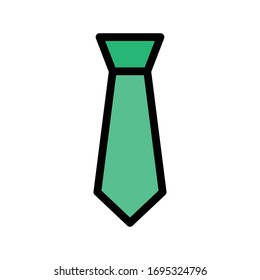 tie vector flat color icon 