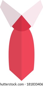 tie vector flat color icon 