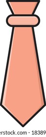 tie vector flat color icon