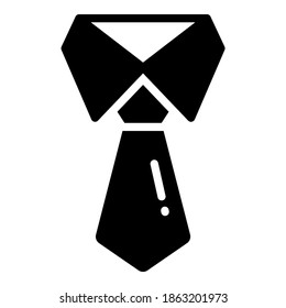icono del glifo del vector tie, icono de escuela y educación