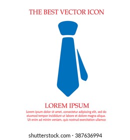 Tie vector icon. Necktie simple isolated sign. Businessman/business symbol.