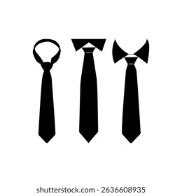 Tie vector icon set. Black bowtie icon. Realistic illustration of black bowtie. Tie Solid Icon. Tie Vector Art, Icons, and Graphics illustration