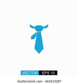 Tie vector. Isolated blue icon on white background.