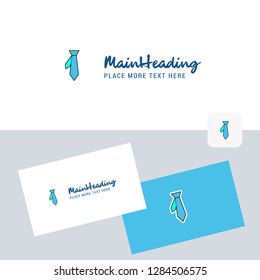 Tie vector logotype with business card template. Elegant corporate identity. - Vector