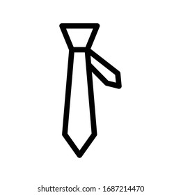 icono de la línea delgada del vector de empate 