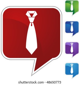 Tie web button isolated on a background
