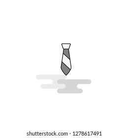 Tie Web Icon. Flat Line Filled Gray Icon Vector