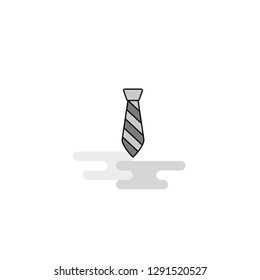 Tie Web Icon. Flat Line Filled Gray Icon Vector