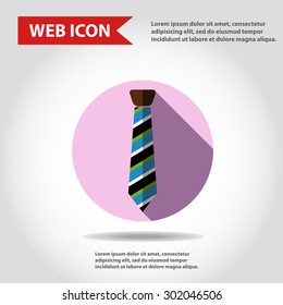 Tie web icon, flat, vector.