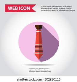 Tie web icon, flat, vector.