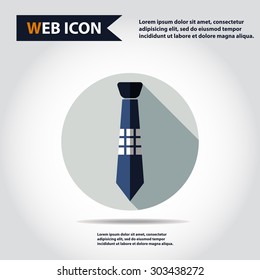 Tie web icon, flat, vector.