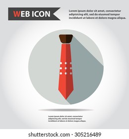 Tie web icon, flat, vector.