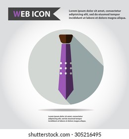 Tie web icon, flat, vector.