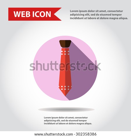 Tie web icon, flat, vector.